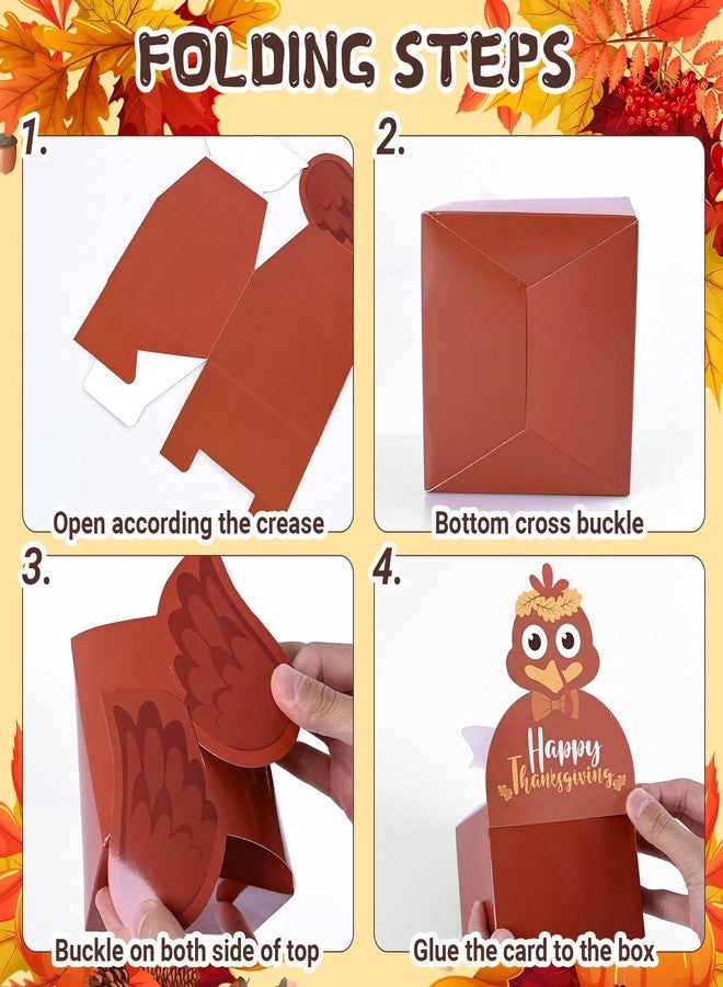 Bolsome 18Pcs Thanksgiving Party Favor Boxes Thankful Turkey Candy Treat Boxes, 6 Styles, Happy Thanksgiving Day Turkey Paper Gift Boxes for Fall Holidays Harvest Day Supplies - Image 3